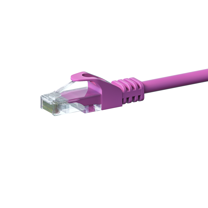 UTP CAT5e patchkabel 0,25m roze - 100% koper